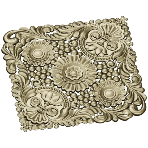 Diamond Baroque Rosette - STL 3D model for CNC routing