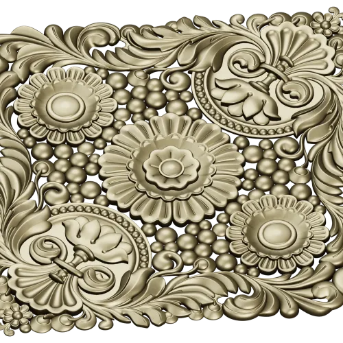 Diamond Baroque Rosette - STL 3D model for CNC routing