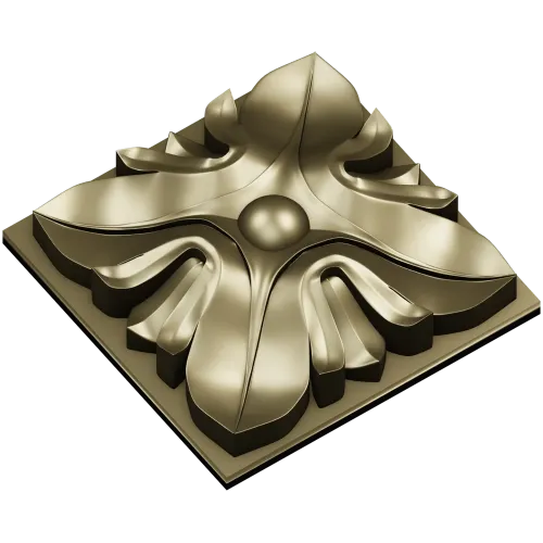 Квадратная декоративная розетка 3D модель STL для ЧПУ