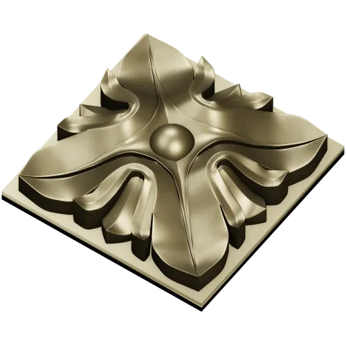 Квадратная декоративная розетка 3D модель STL для ЧПУ