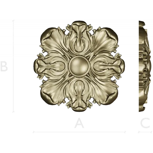 Florentine Acanthus Rosette STL for CNC carving