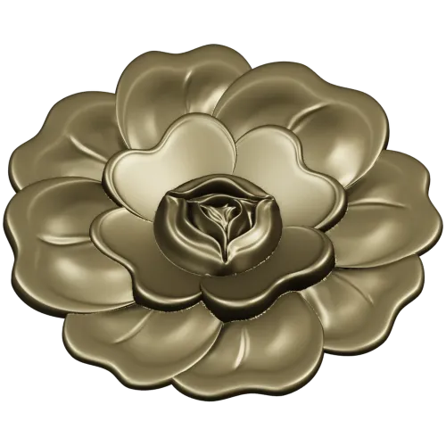 Floral Rosette STL for CNC - High Relief Decorative Medallion