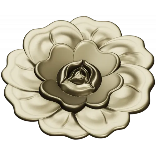 Floral Rosette STL for CNC - High Relief Decorative Medallion