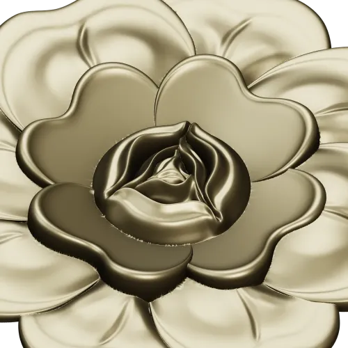 Floral Rosette STL for CNC - High Relief Decorative Medallion