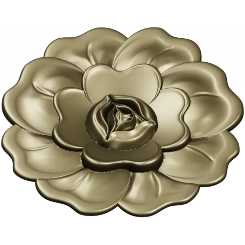 Floral Rosette STL for CNC - High Relief Decorative Medallion