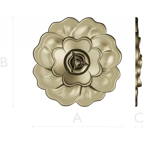 Floral Rosette STL for CNC - High Relief Decorative Medallion