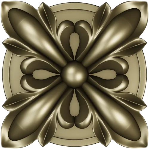 High-Relief Floral Rosette STL for CNC