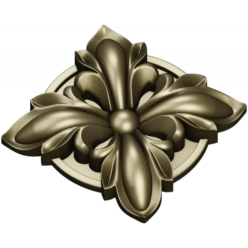 High-Relief Floral Rosette STL for CNC