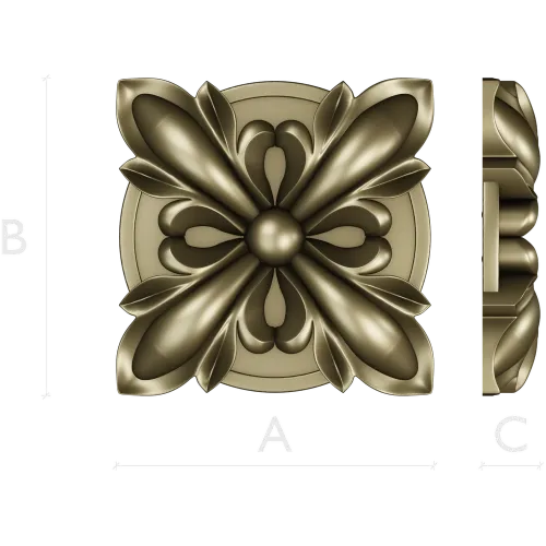 High-Relief Floral Rosette STL for CNC
