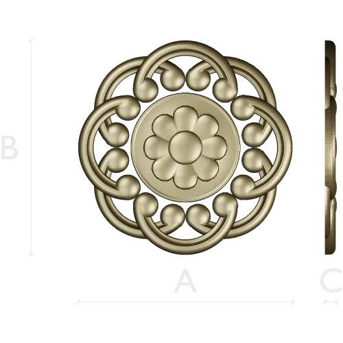 Daisy Knot Rosette - STL 3D model for CNC carving