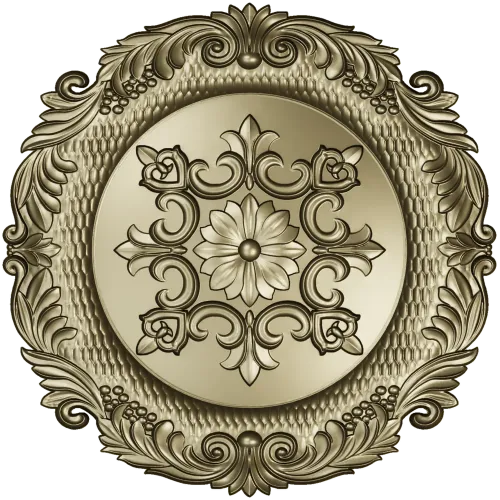 Декоративная розетка STL - рельефная круглая модель для ЧПУ