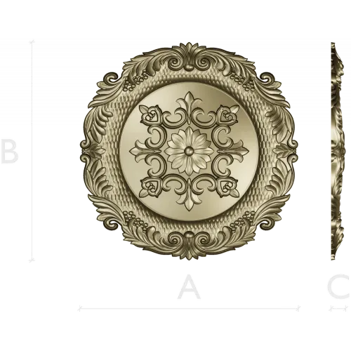 Декоративная розетка STL - рельефная круглая модель для ЧПУ
