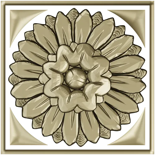 Sunburst square rosette STL 3D model for CNC