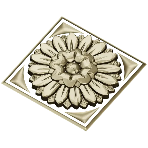 Sunburst square rosette STL 3D model for CNC