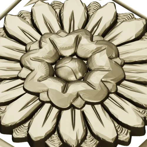 Sunburst square rosette STL 3D model for CNC