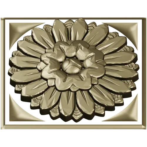 Sunburst square rosette STL 3D model for CNC