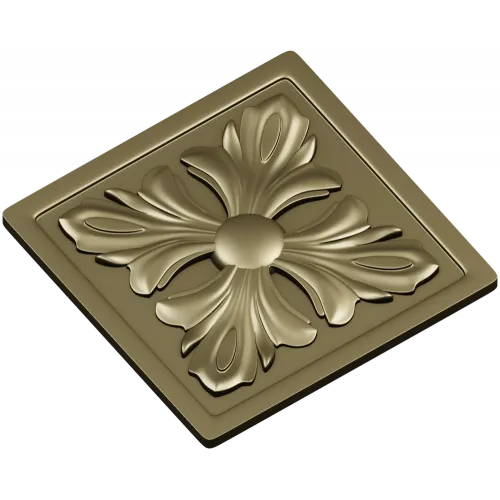Square Acanthus Rosette STL for CNC