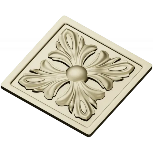Square Acanthus Rosette STL for CNC