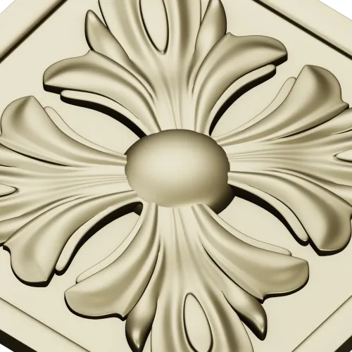 Square Acanthus Rosette STL for CNC