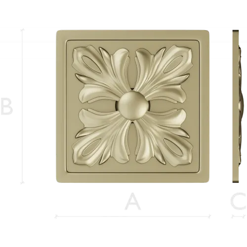 Square Acanthus Rosette STL for CNC