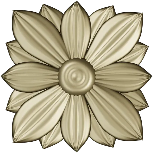 Layered Floral Rosette STL - decorative 3D model for CNC