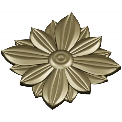 Layered Floral Rosette STL - decorative 3D model for CNC