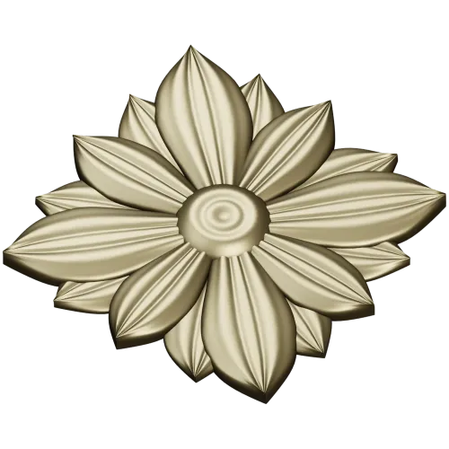 Layered Floral Rosette STL - decorative 3D model for CNC