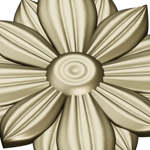 Layered Floral Rosette STL - decorative 3D model for CNC