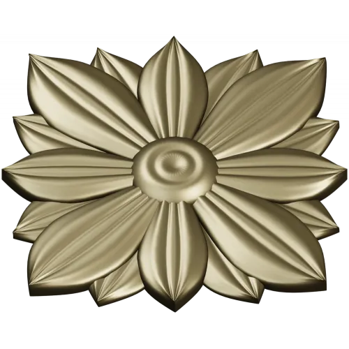 Layered Floral Rosette STL - decorative 3D model for CNC