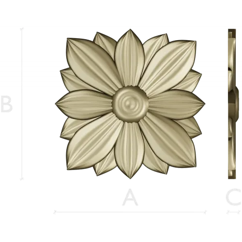 Layered Floral Rosette STL - decorative 3D model for CNC