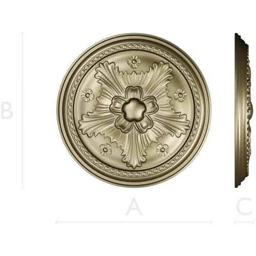 Decorative Round Floral Rosette - STL 3D Model for CNC
