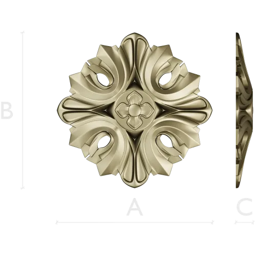 Florentine acanthus rosette - STL 3D model for CNC