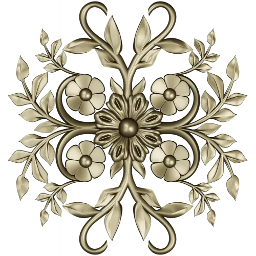 Floral Sunburst Rosette - STL 3D model for CNC
