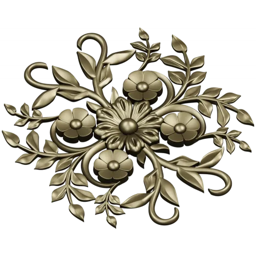 Floral Sunburst Rosette - STL 3D model for CNC