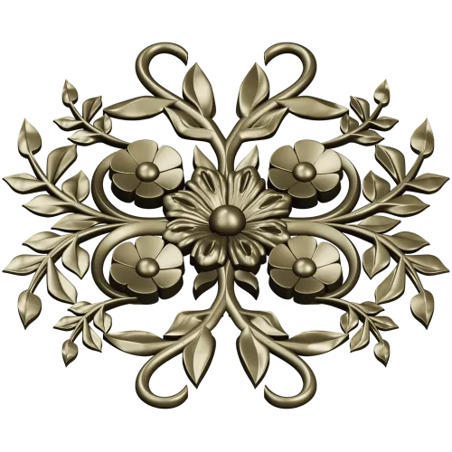 Floral Sunburst Rosette - STL 3D model for CNC