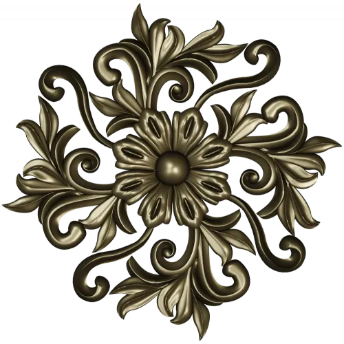 Florentine Bloom Rosette - detailed STL 3D model for CNC milling