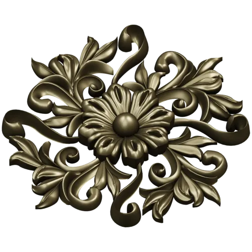 Florentine Bloom Rosette - detailed STL 3D model for CNC milling