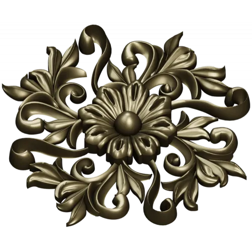 Florentine Bloom Rosette - detailed STL 3D model for CNC milling