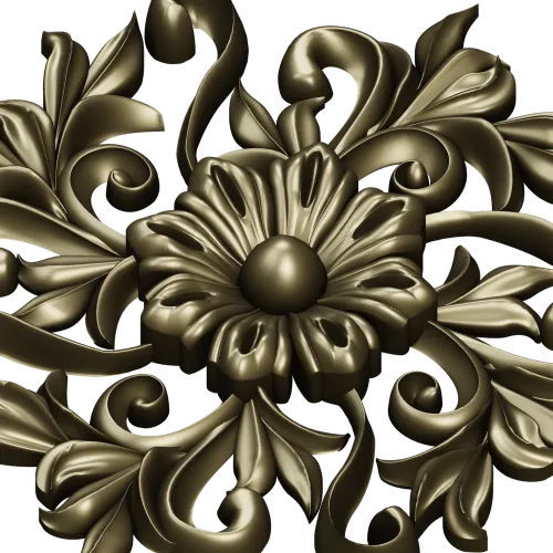 Florentine Bloom Rosette - detailed STL 3D model for CNC milling