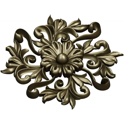 Florentine Bloom Rosette - detailed STL 3D model for CNC milling