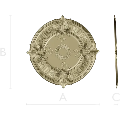 Sunburst Baroque Rosette - STL 3D model for CNC