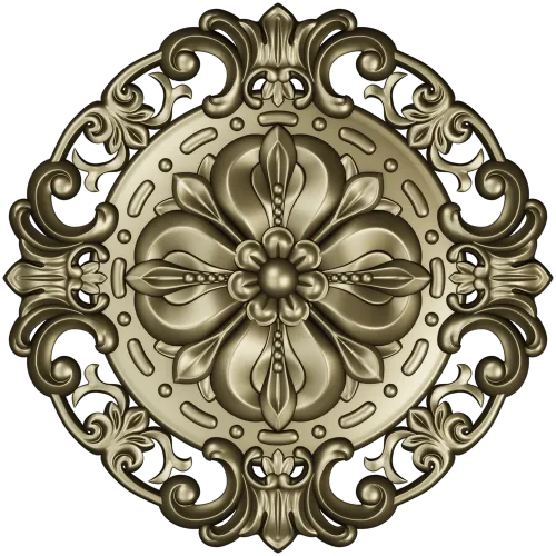 Baroque Floral Rosette STL for CNC