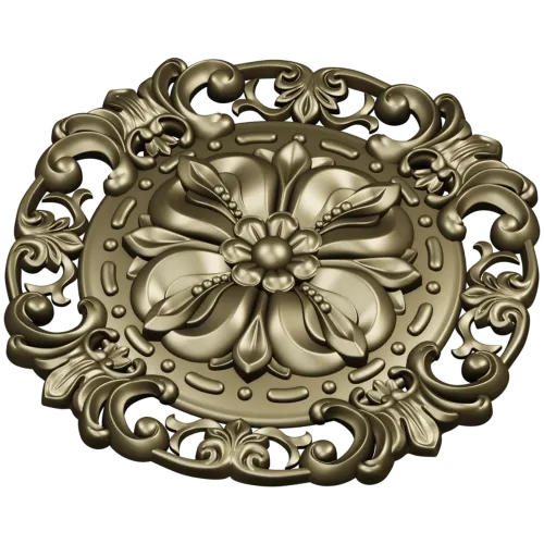 Baroque Floral Rosette STL for CNC