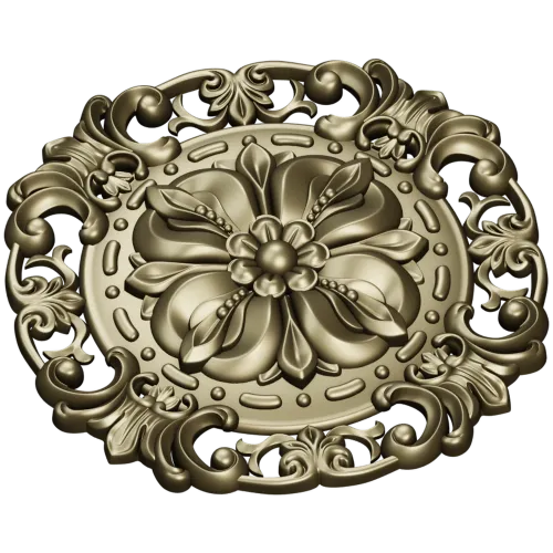 Baroque Floral Rosette STL for CNC