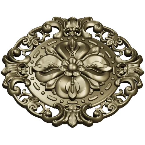 Baroque Floral Rosette STL for CNC