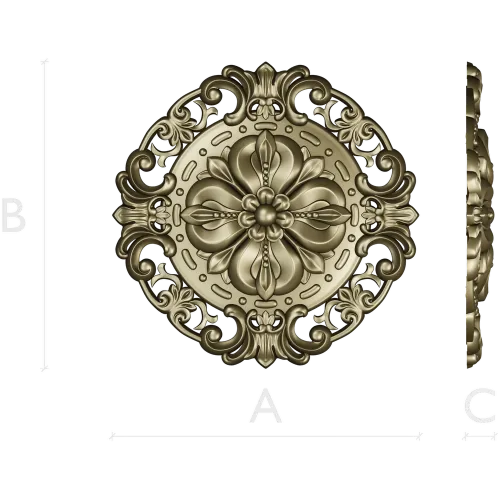 Baroque Floral Rosette STL for CNC
