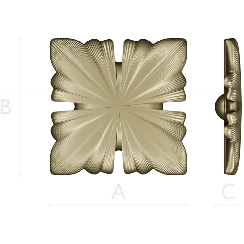 Square Floral Rosette STL for CNC Milling