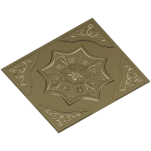 Ornate Eight-Point Rosette 3D Model for CNC