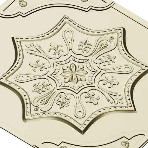 Ornate Eight-Point Rosette 3D Model for CNC