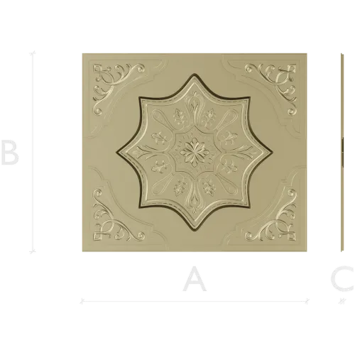 Ornate Eight-Point Rosette 3D Model for CNC